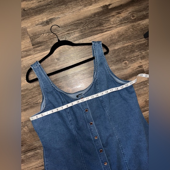 New Look Blue Denim Button Down Jean Dress Size 2X - Picture 7 of 8